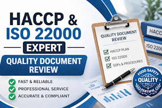 review and improve your quality documents iso 22000 haccp professionally