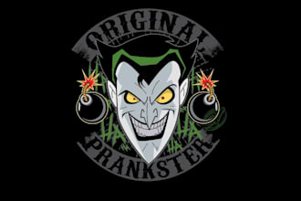 design high quality joker vintage logo with t shirt design