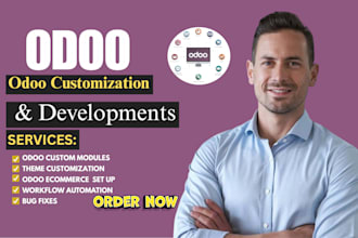 develop, customize, fix odoo erp, odoo website, odoo ecommerce