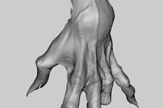 sculpt 3d hand model for printing