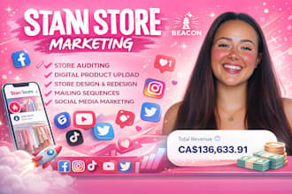 setup stan store marketing, beacon ai gumroad promotion, payhip digital product