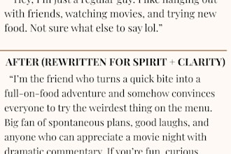write an intriguing dating profile for any app