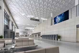 create 3d airport design, airport terminal, aviation hub, msfs airport concept