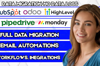 do data migration on monday crm odoo hubspot pipedrive gohighlevel automations