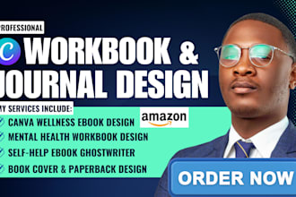 design mental health workbook, worksheet, affirmation journal, self help ebook