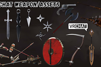 create custom vrchat assets, weapon, props, accesssories, vtuber asset for avi