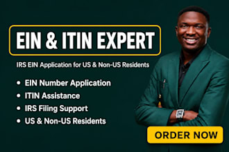 apply for ein number and itin, irs ein application for US llc, non US resident