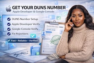 get d u n s number for apple developer and google console business verification
