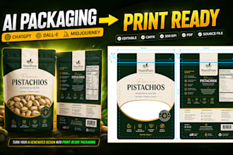 redesign or recreate ai generated packaging into print ready vector format