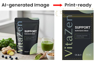 redesign or recreate your ai generated packaging print ready