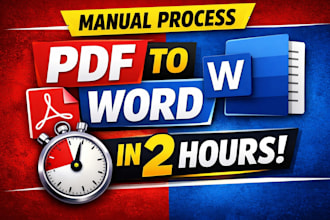 convert PDF to word manually in 2 hours
