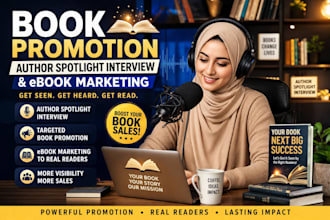 do book promotion, author spotlight interview and ebook marketing