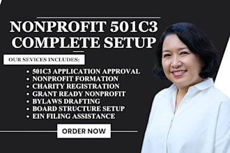 setup nonprofit 501c3 irs filing approval, 501c3 tax exempt, incorporation, 1023