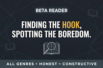 be your honest human beta reader for romance, thriller or scifi