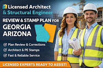 review and stamp plans as licensed architect across georgia arizona