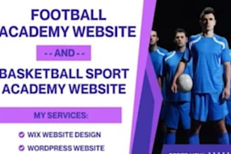 design a football academy website, basketball website, sports