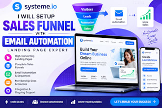 setup sales funnel with email automation in system io landing page expert