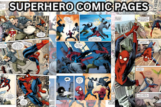 draw cinematic superhero comic scenes comic book illustration as a comic artist