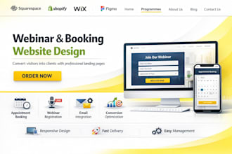 squarespace webinar event registration landing wix appointment booking website