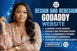 design godaddy website, redesign godaddy website and develop godaddy website