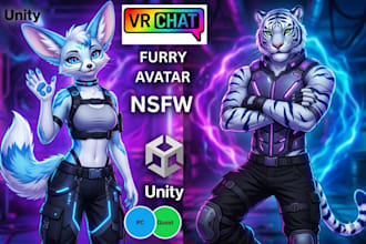 do custom 3d vr chat avatar furry nsfw character  anime vtuber vrchat commission