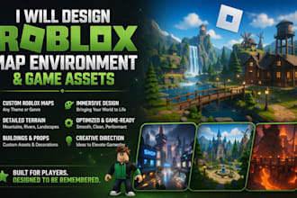design roblox map environment and game assets