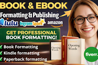 do kindle formatting, book formatting and paperback formatting
