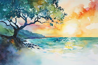 design a watercolor illustration