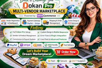 build woocommerce multi vendor ecommerce marketplace website using dokan wcfm