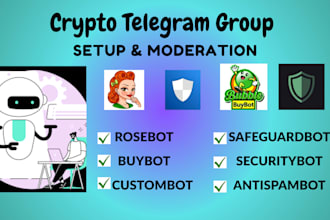 setup a professional telegram management bot for your crypto group