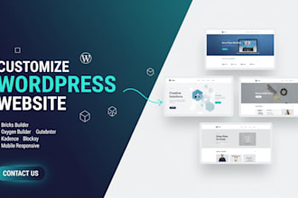 customize divi, gutenberg, blocksy, kadence, bricks builder on wordpress website