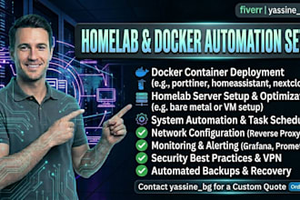 setup your homelab server with docker containers and automation