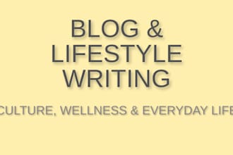 write an engaging blog post or lifestyle article