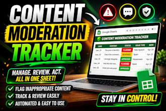 create a content moderation tracker in google sheets