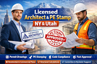 licensed architect and pe stamp across new york utah