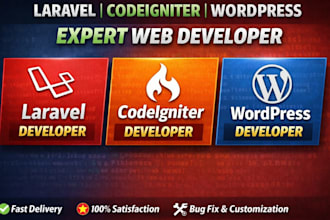 be your professional laravel codeigniter and wordpress developer