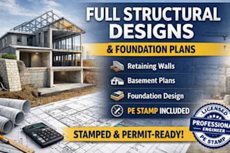 do structural engineering drawings, retaining walls, basement, foundation plan