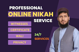 do valid marriage with witnesses as an imam of online nikah