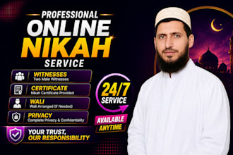 do valid marriage with witnesses as an imam of online nikah
