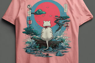 create a japanese t shirt illustration
