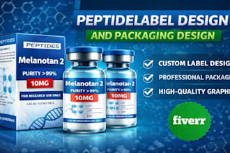 peptide label product label vial label cbd supplement label  3d mockup design