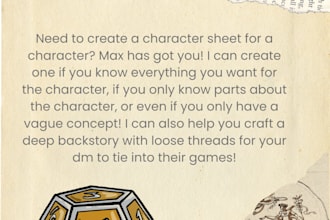 create a character sheet for you