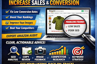 audit your amazon listing and show you how to increase sales and conversion