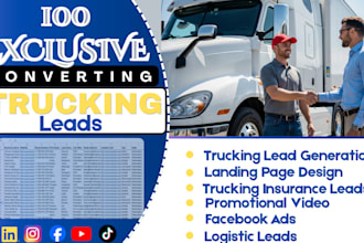 fresh trucking leads shipping leads transportation, logistics leads facebook ads