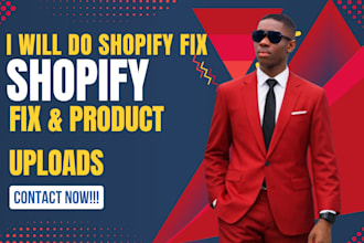 do shopify product upload and store fix