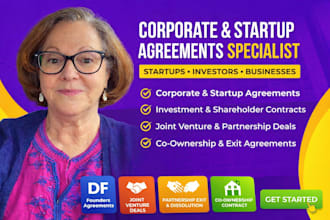 draft founders, joint venture, partnership dissolution and co ownership contract