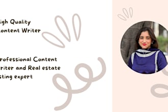content writer and real estate listing