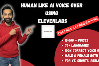 do natural ai voice over with elevenlabs in male or female