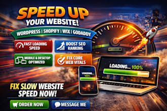 do wordpress shopify wix godaddy speed up optimization fix slow website speed up