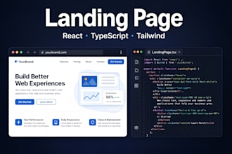 build a landing page with react, typescript and tailwind